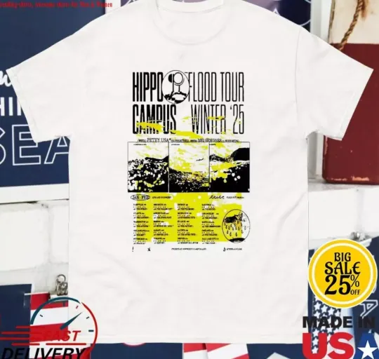 Discover Hippo Campus Poster For Flood Tour Winter 2025 Shirt
