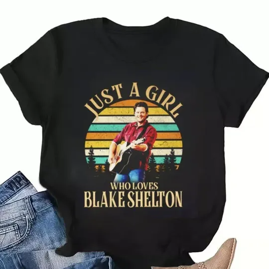 Discover Just A Girl Who Loves Blake Shelton 2025 Tour Unisex Shirt