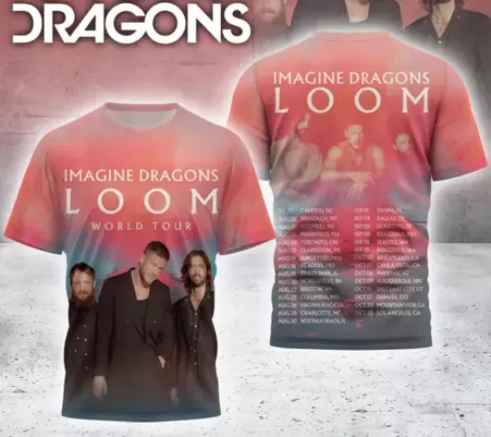 Discover Imagine Dragons Loom America Tour 2024 3D T-Shirt