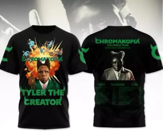 Discover Tyler The Creator 2025 Upcoming The World Tour Chromakopia T-Shirt 3D