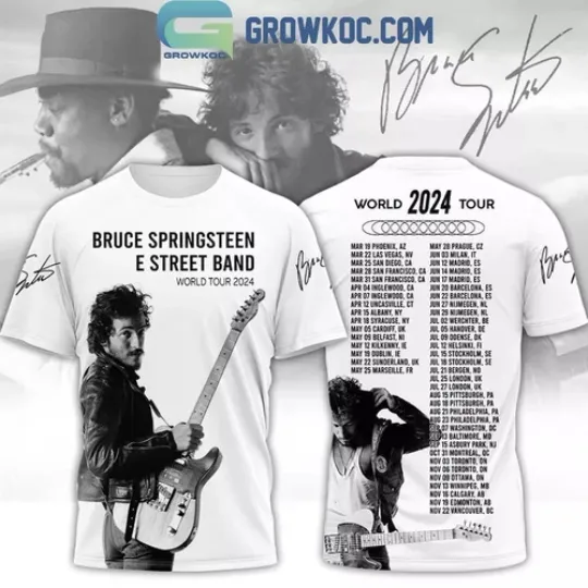 Discover 2024 Bruce Springsteen And E Street Band World Tour Black And White T-Shirt 3D