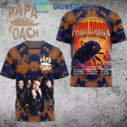 Discover Papa Roach Rise Up The Roach Tour 2025 T-Shirt 3D