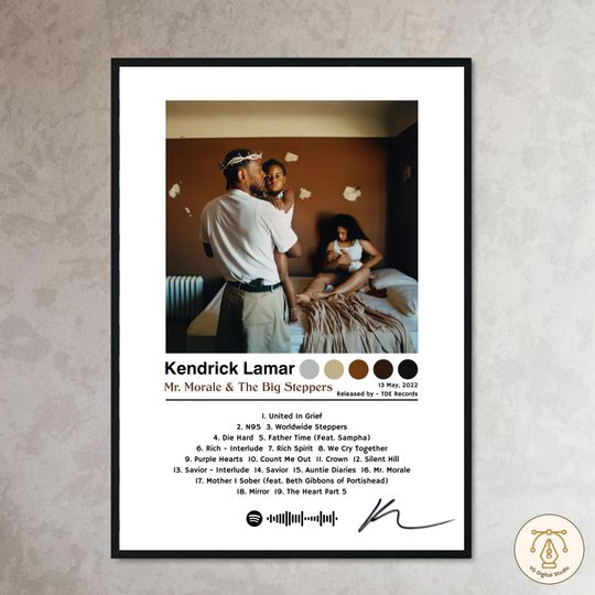 Discover Kendrick Lamar Mr Morale Album Cover Poster, Vinyl Digital Print, Rap Hip Hop Music Wall Art