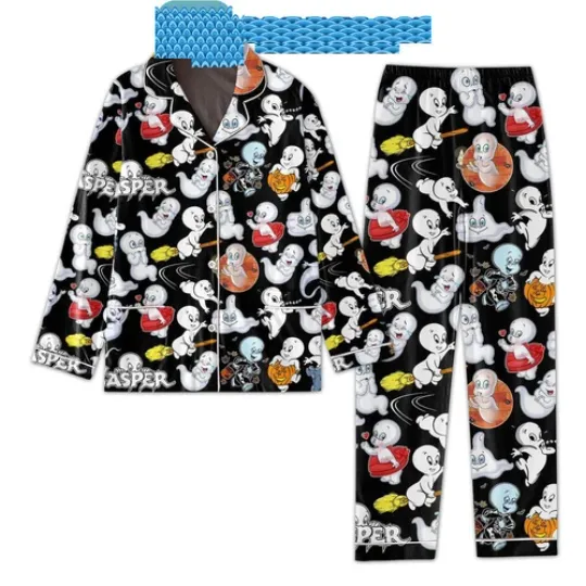 Discover Casper The Friendly Ghost Cartoon Satin Pajamas Set