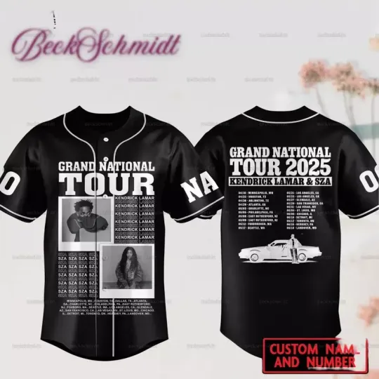 Discover Kendrick Lamar Sza Grand National Tour 2025 Baseball Jersey