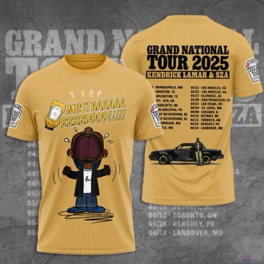 Discover 3D Kendrick Lamar mustard grand national tour 2025 T-Shirt
