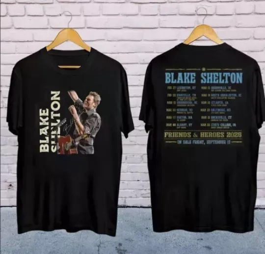 Discover Blake Shelton Signature Shirt, Blake Shelton Friends and Heroes Tour 2025 Shirt