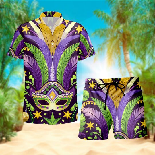 Discover Happy Mardi Gras Unisex Soft Hawaii Shirts and Short
