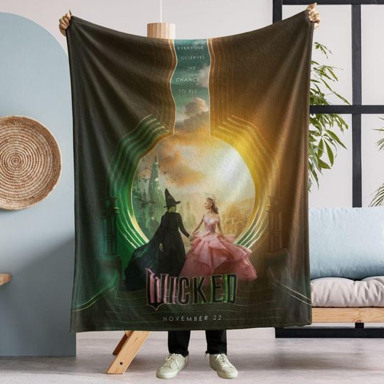 Discover Wicked Blanket - Green Witch in Spotlight Design - Soft Throw with Iconic Green Witch Spotlight Scene