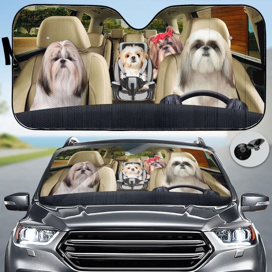 Discover Shih Tzu Car Sun Shade, Dogs Car Shades For Windshield