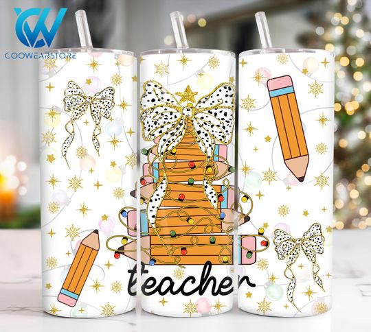 Discover Christmas Teacher 20 oz Skinny Tumbler, Teacher 20oz Tumbler