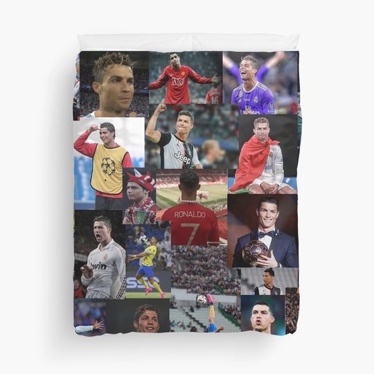 Discover Cristiano Collage Duvet Cover, Sports Fan, Soccer Lover Gift