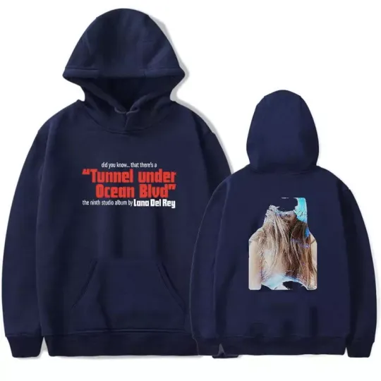 Discover Double sided hoodie, Lana Del Rey Under Ocean Blvd Album Hoodie