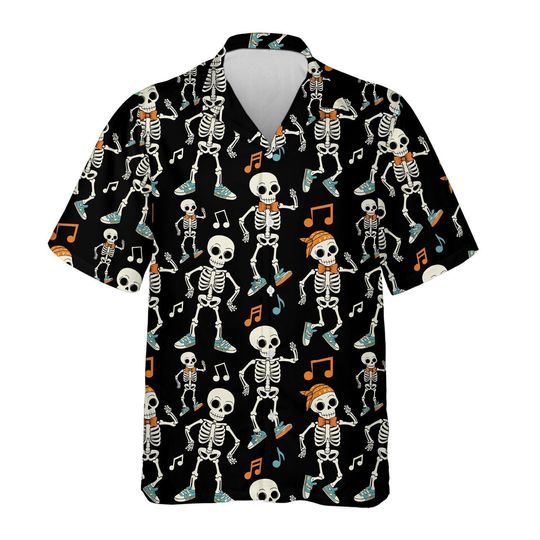 Discover Skeleton Dancing Hawaiian Shirt