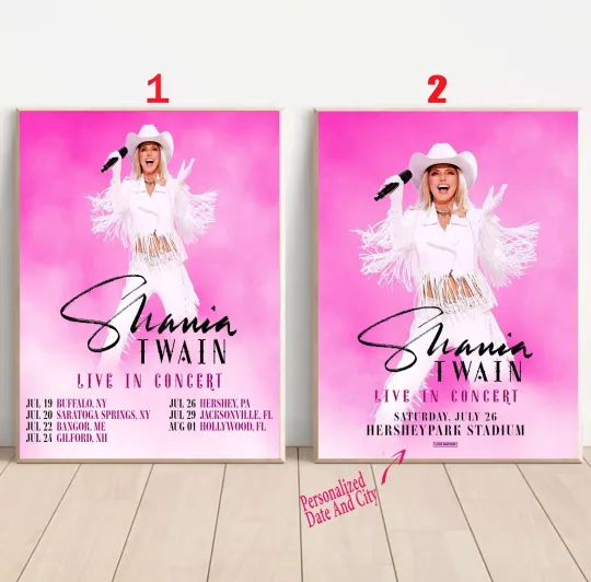 Discover Custom Shania Twain announces final summer 2025 Tour US Poster