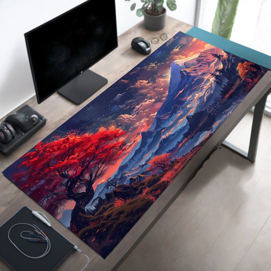 Discover Mt Fuji Desk Decor, Japanese Office Accessory, Japan Desk Pad Mousepad