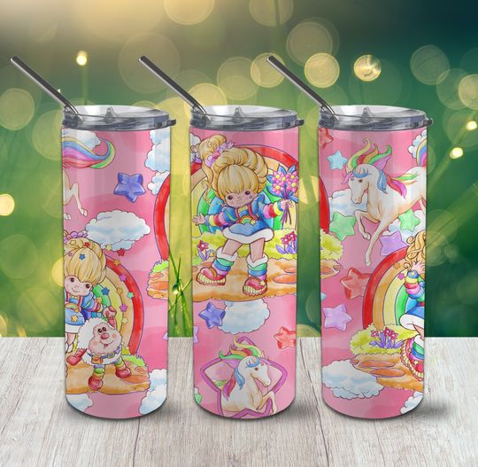 Discover Rainbow Girl Tumbler with Lid and Straw