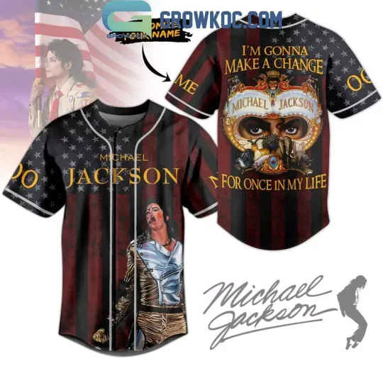 Discover Michael Jackson I Am Gonna Make A Change For Once Personalized Baseball Jersey