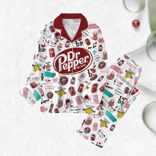 Discover Dr Pepper Pajamas Set, Retro Pepper 1985 Women Pajamas, Soda Lover Pajamas Pants