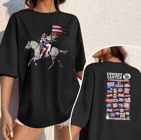 Discover Vintage Beyonce Cowboy Carter Album Shirt, 2 Sides Beyoncee Shirts