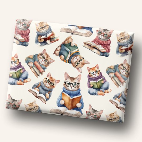 Discover Cat Wrapping Paper, Birthday Gift