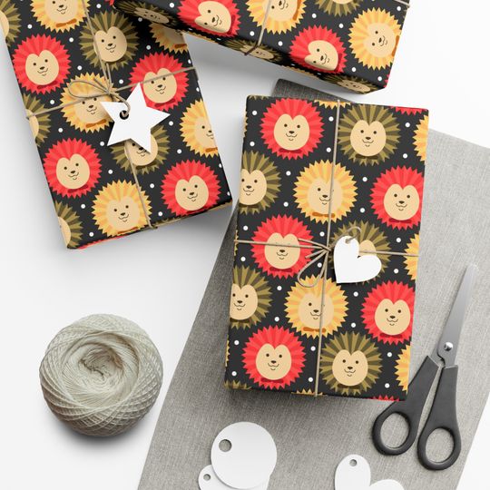 Discover Colorful Hedgehogs Gift Wrapping Paper, Birthday Gift