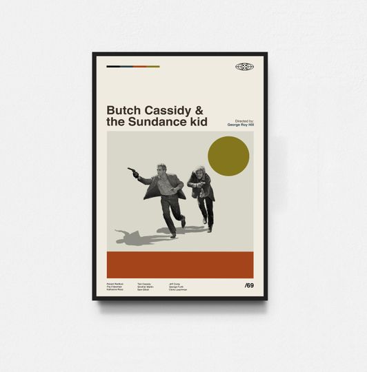 Discover Butch Cassidy and the Sundance Kid Poster, Movie Poster, Midcentury Art, Minimalist Art, Retro Poster, Vintage Poster, Home Decor