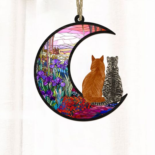 Discover Personalized Cat Suncatcher, Custom Loss Of Cats Suncatcher Ornament, Cat Lover Gift