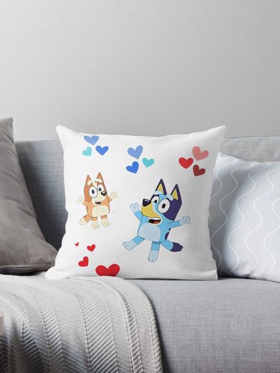 Discover Valentine’s Day blue healer dog love hearts/ toddler love  Pillow