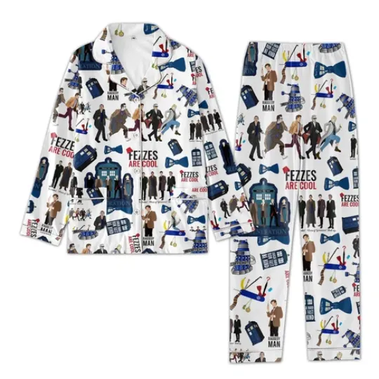 Discover White Doctor Who Pajamas Set,  Pajamas Soft Sleepwear For Women