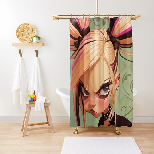 Discover Avril Lavigne inspired punk Shower Curtain