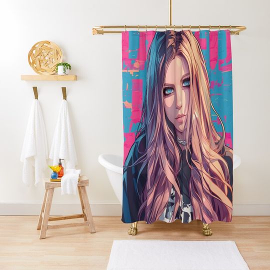 Discover Avril Lavigne inspired punk Shower Curtain