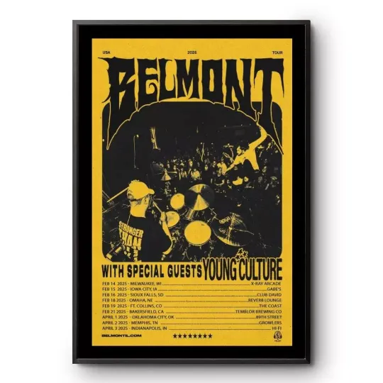 Discover Poster Belmont WIth Young Culture USA 2025 Tour Poster Gift For Fans