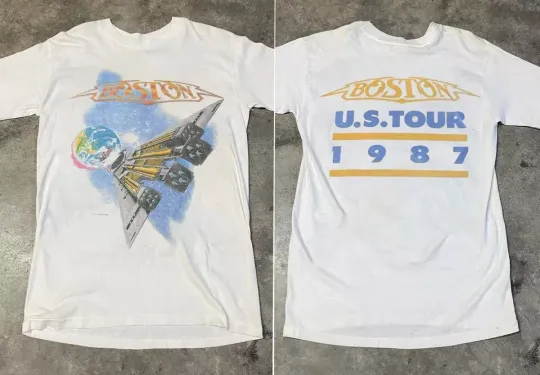 Discover Boston World Tour Concert 1987 T-Shirt, Boston Rock Band Tour