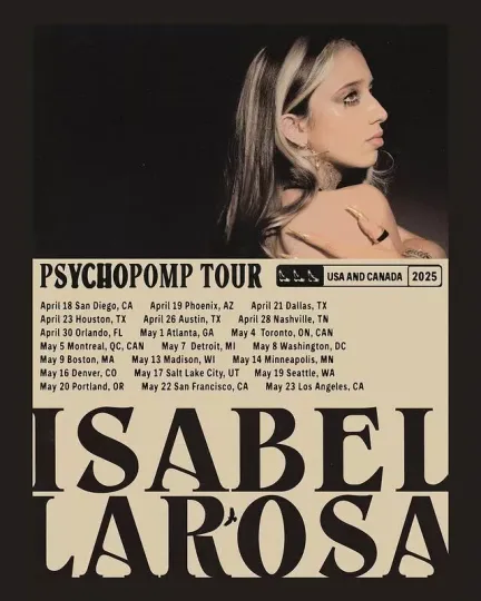 Discover Isabel Larosa Psychopomp Tour USA and Canada 2025 Poster