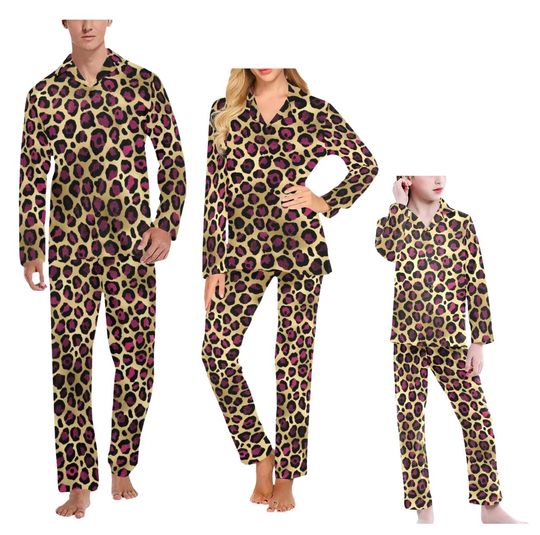 Discover Buttoned Pajama Set for the family leopard pajamas