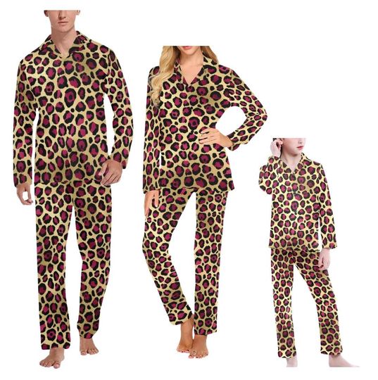 Discover Buttoned Pajama Set for the family leopard pajamas leopard
