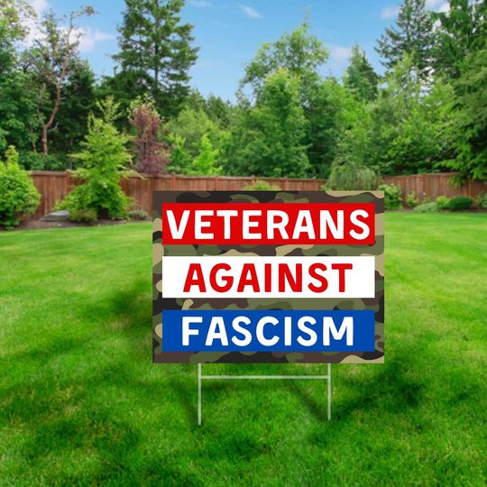 Discover Veterans Against Fascism Yard Sign