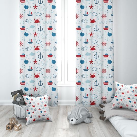 Discover Ocean, Nursery Curtains, Nursery Room Curtains, Windows Curtains, Baby Room Curtains