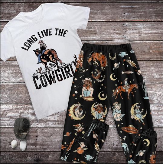 Discover Cowgirl Holiday Pajamas Set, Long Live The Cowgirl