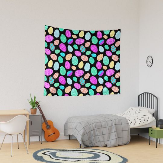 Discover Easter eggs cute pattern Tapestry