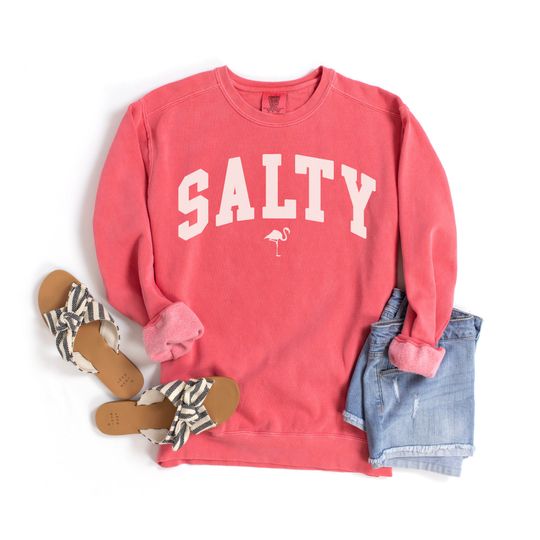 Discover Comfort Colors Salty Sweatshirt, Beach Sweatshirt, Beach Lover Giftful, Summer Crewneck