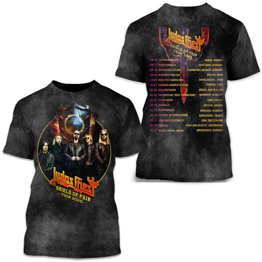 Discover 2025 Judas Priest Shirt, Judas Priest Shield Of Pain Tour 2025 Shirt