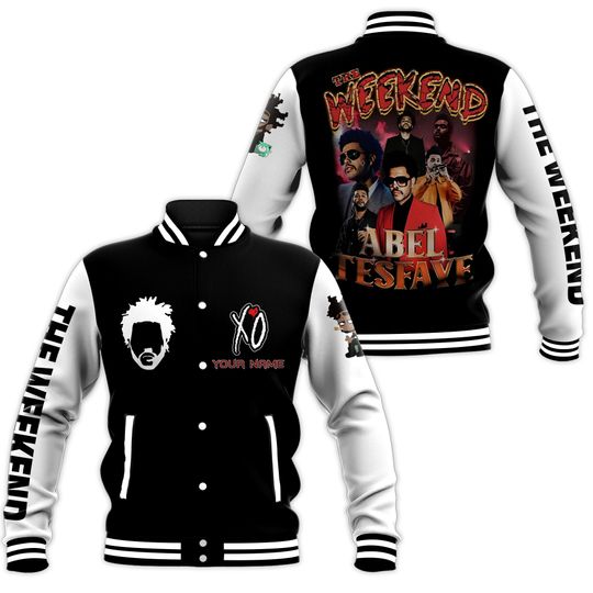 Discover Weeknds Baseball Jacket, Custom Name Baseball Jacket