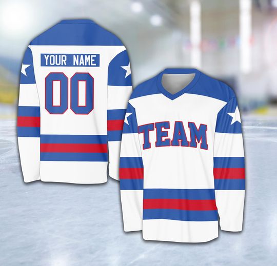 Discover Personalized American Ice Hockey Jersey, Custom Name Number Hockey Shirt