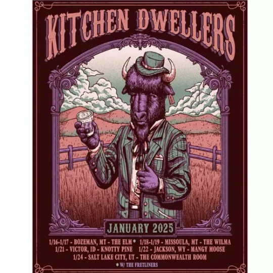 Discover Kitchen Dwellers January Tour 2025 Poster, gift for fans
