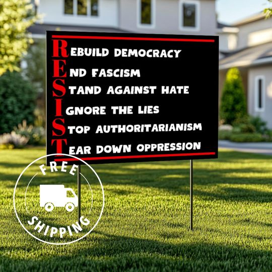 Discover Resist Yard Sign, Anti Trump Political Yard Sign