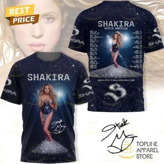 Discover Shakira North America Tour Signature 3D T-Shirt