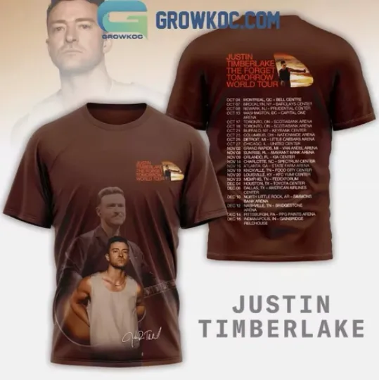 Discover Justin Timberlake The Forget Tomorrow Tour 2024 Schedule 3D T-Shirt