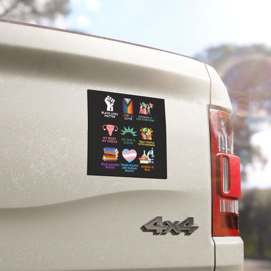 Discover In this Car We Believe Magnet Feminist Gift BLM Love is Love Car Decal